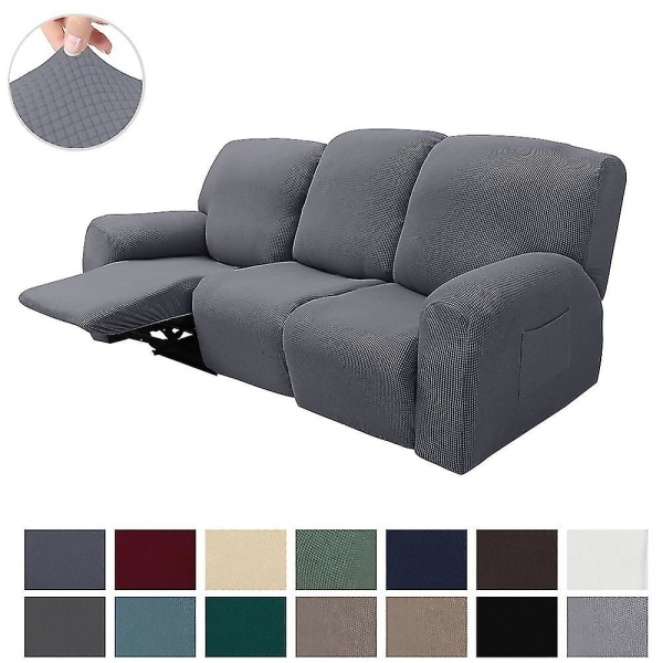 Elastisk Recliner Soffa Överdrag Stretch Rutigt Mönster 1-2-3 Sits All-inclusive Överdrag Halkskydd Konvertibel Recliner Relax Fåtölj Soffa Överdrag( Storlek