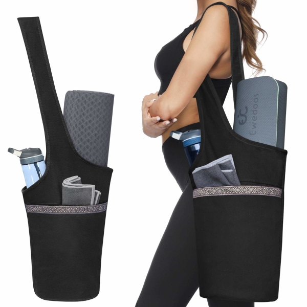 Yogamåtte taske med stor størrelse lomme og lynlås lomme