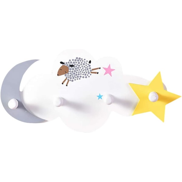 Barn Väggkrok Tecknad Star Moon Trärockhållare Ho