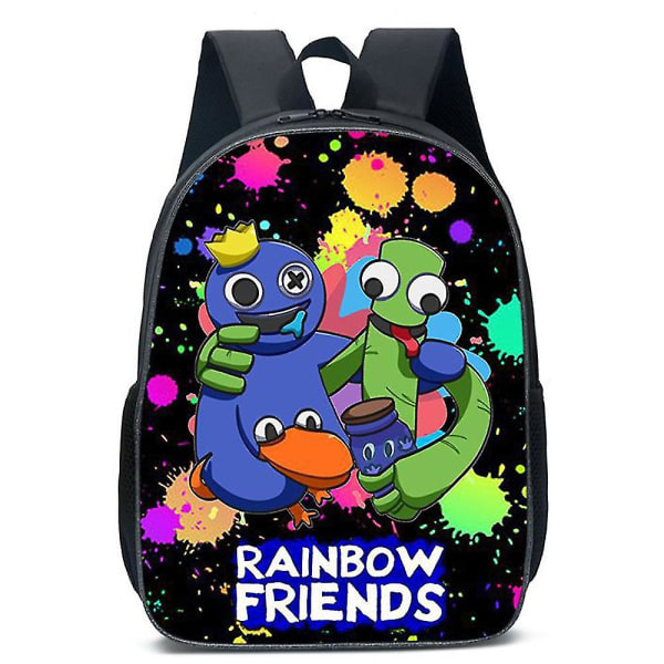 Rainbow Friends Ryggsäck Stor Kapacitet Ryggsäck Skolväska för Barn Pojke Flicka C B