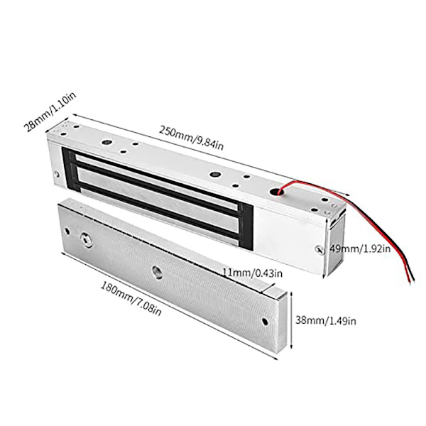 Elektrisk magnetisk lås Elektrisk lås Enkelt dør Elektromagnetisk lås Integrert magnetisk lås for adgangskontrollsystem DC12V 280kg
