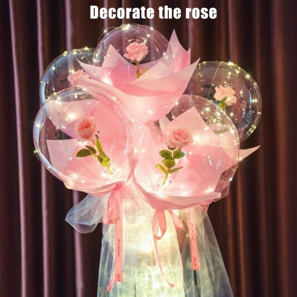Den mest romantiska mors dag present LED lysande ballong ros bukett hem bröllopsfest dekor Röd