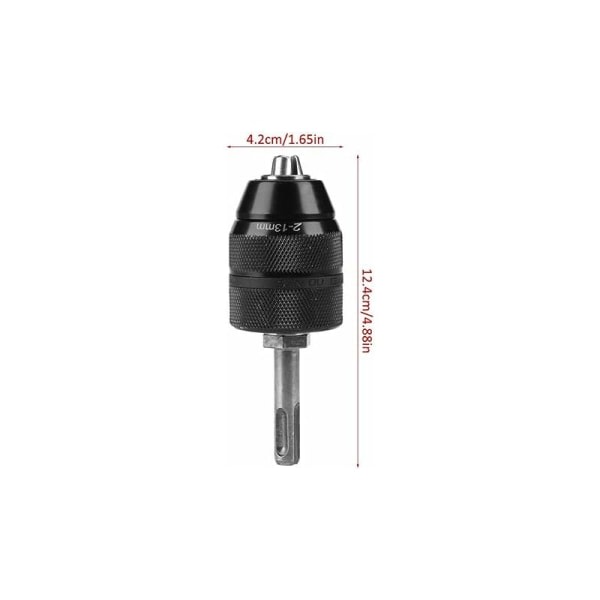 Metallinen avaimeton istukkamuunnin 2-13 mm kapasiteetin muuntajasovittimella SDS-adapterilla