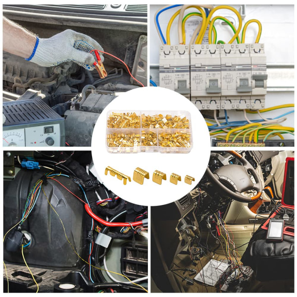 500 stk. U-formede elektriske konnektorer, flade stikkontakter, buttplugs kabelsko, ikke-isolerede serier, kabelsko, elektriske butt konnektorsæt