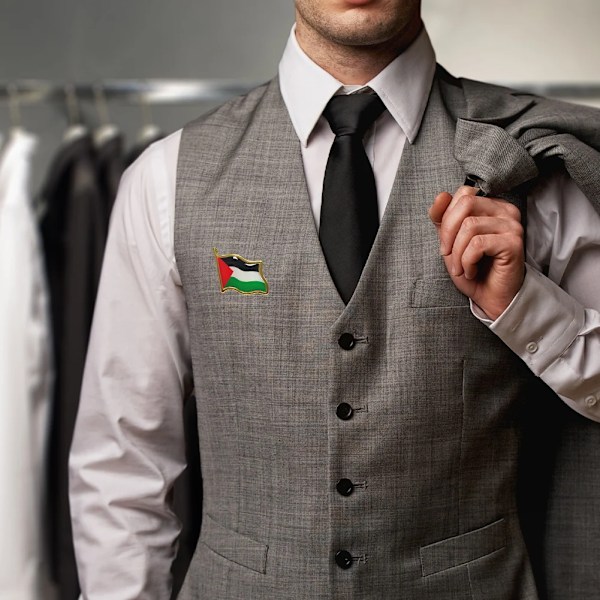2-10 STK. Palæstina FLAG BADGE Rustfrit stål Palæstinaflag Pin Reversmærke Rygsæk Ikon علم دولة فلسطين 6Pcs