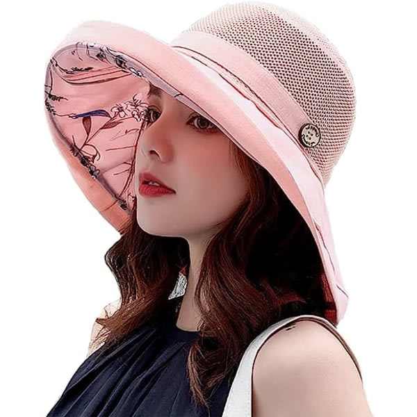 S?t Bucket Hat Solros Strand Fiskare Hattar f?r Kvinner, V?ndbar Dobbelsidig Slitasje