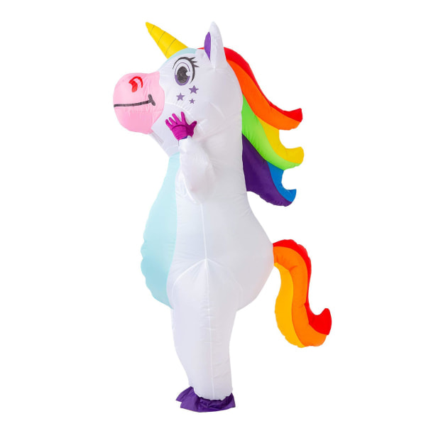 Creations Oppblåsbar Enhjørningsdrakt Full Body Unicorn Air Blow-up Deluxe Halloween-drakt - Voksenstørrelse 150-190 cm