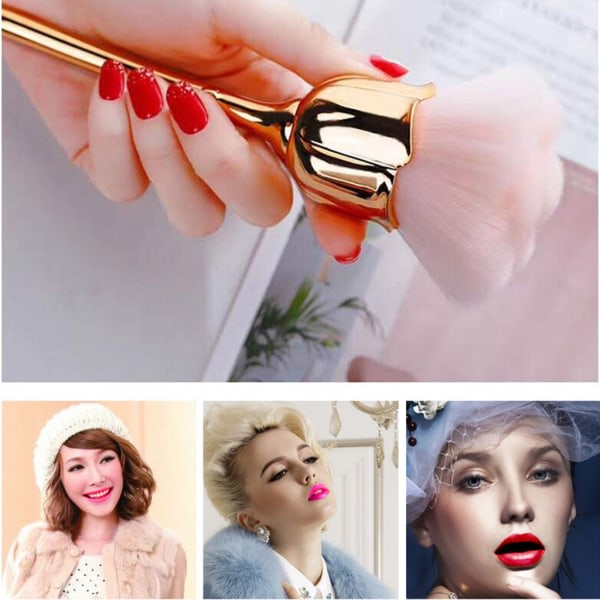 Rose Shape Gel Nail Art Arrow Borstar Blusher Ansigtspulverborstar Mode Skønhedsværktøj Manikyrtillbehör D