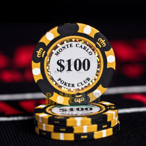 Casino Professional Casino Chip Poker Chips 14g Savi/Rauta/ABS Casino Chips Texas Hold'em Poker yellow