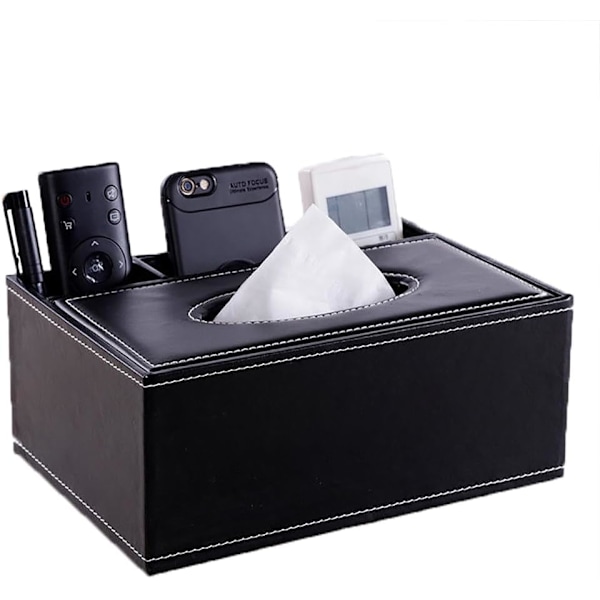 Elegant and Stylish Home Napkin Holder Desktop Tissue Paper Holder Desk Storage Organizer (Black)