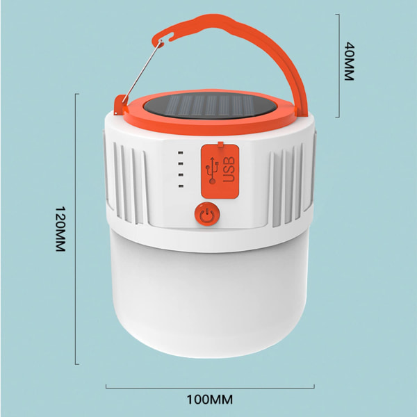 Pack Solar Camping Light retkeilyyn, kalastukseen