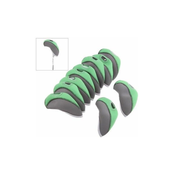 10 stycken gummi golfklubba järnärmar med två ärmar (grön) LYLM