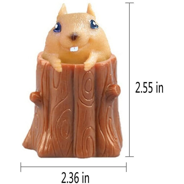 2 st Set Squeeze Squirrel Toys Dekompression Squirr