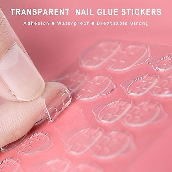 600 st Dubbelsidigt lim Nagelhäftande flikar, Andas Transparenta Fake Nagellim Stickers,flexibla Nagelklistermärken för False Nails Tips, Man