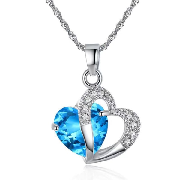 Sterling sølv ametyst lilla hjerte krystal vedhæng halskæde
