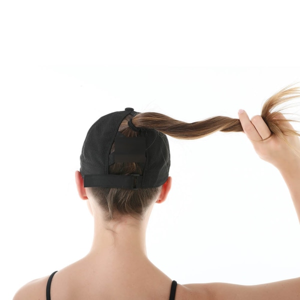 (c) Damponytail med korsband Justerbar hög mesh
