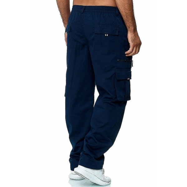 Miesten housut useilla taskuilla Casual Cargo Combat Pants laivastonsininen 3XL
