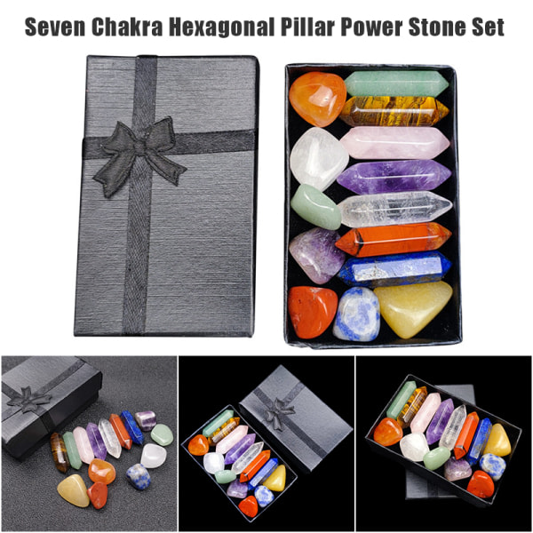 7 Chakra Sten Set Mors Dag Present Meditation Stone Yoga Amulet med presentask