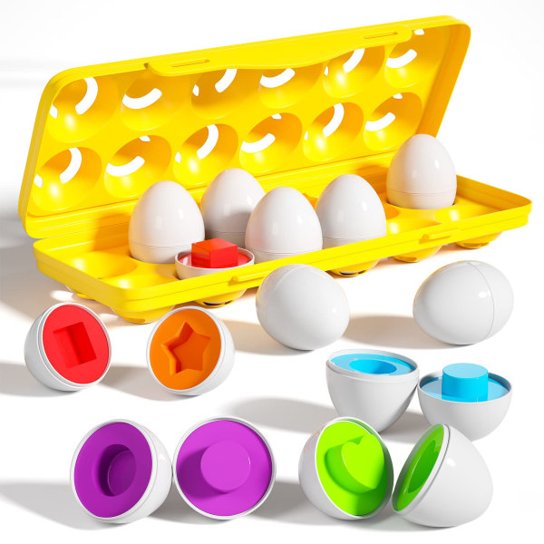 Ägg lärande leksaker för barn, 18 månaders leksaker, Montessori