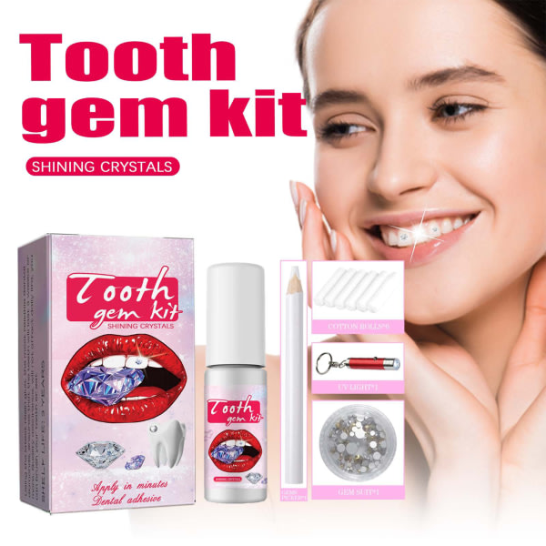 Dental Faux-Gem Kit Glänsande glänsande yta Adhesiv Dekorativ tandprydnad DIY Dental Beauty Faux-Gem Smyckessats 1