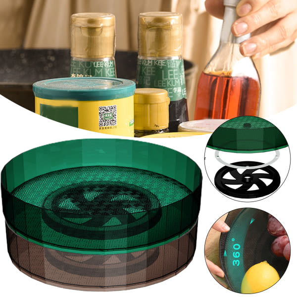 Multifunktionelt roterende opbevaringssted Kryddor Spice Organizer Kosmetikbricka Grön