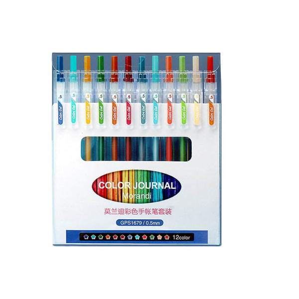Pakkauksessa 12 korkealaatuista värillistä ulosvedettävää settiä 12 värillä täyttö Morandi 12 väriä