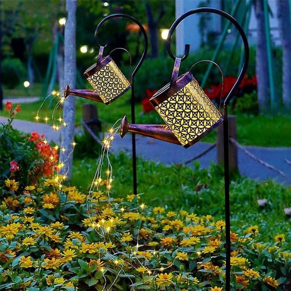 Udendørs Solar LED Vandkande Lys, Have Lamper Med Krog Til Terrasse Balkon Have Dekoration, Blinkende