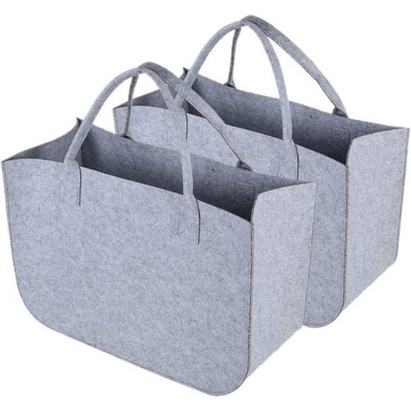 Handleposer, 2 pakke store handleposer i grå filt