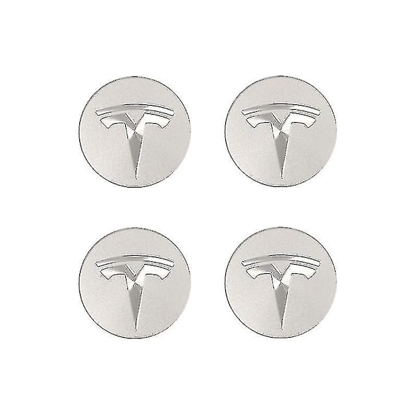 Tesla Model 3/X/S/Y Navkapselskruv Navkapsel Dekorationsskydd Modifieringstillbehör Silver (FMY)