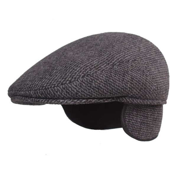 Basker Midaldrende og ældre Basker Fortykket øreklapper Peaked Cap Retro Advance Hatte Herrehue Khaki Khaki L