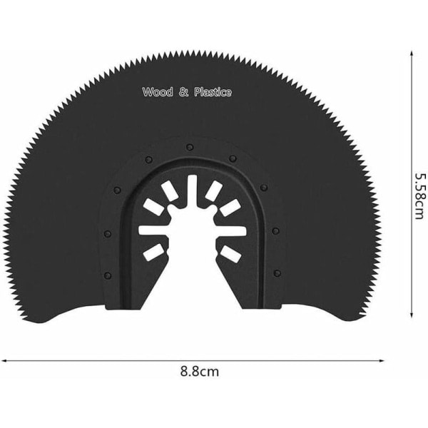 5 st metallsegmentsågblad universalhårdmetall halvcirkelformede oscillerende blad for kapning af træ Plast metallskåror