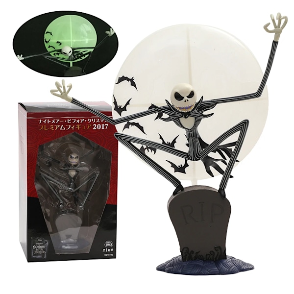 Mardröm före jul Fluorescens Jack Skellington PVC-figur Docka Modell Figurleksak Julklapp