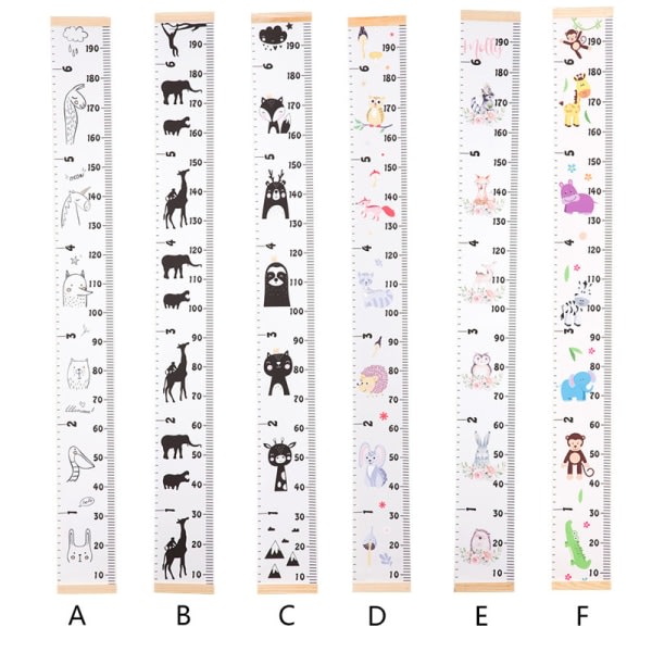 Höjdmått Linjal för barn Trävägghängande tillväxtdiagram Dekorativa rekvisita Babyfödelsedagspresent E