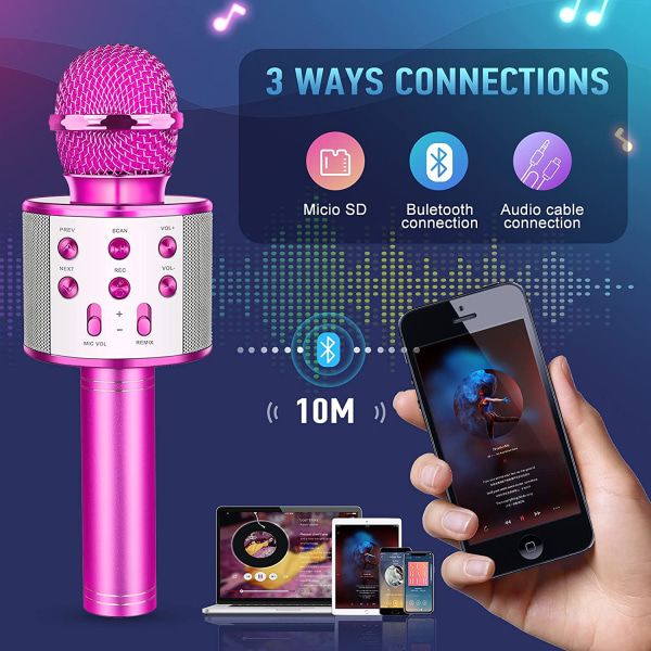 Mikrofon, karaokeleksaker för 5-12-åriga tjejer