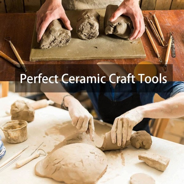 Komplett sett keramikverktøy 8 deler Tr?leraskulptur keramik 8-delat sett mjuk leraskulptur handgjorda keramikverktøy