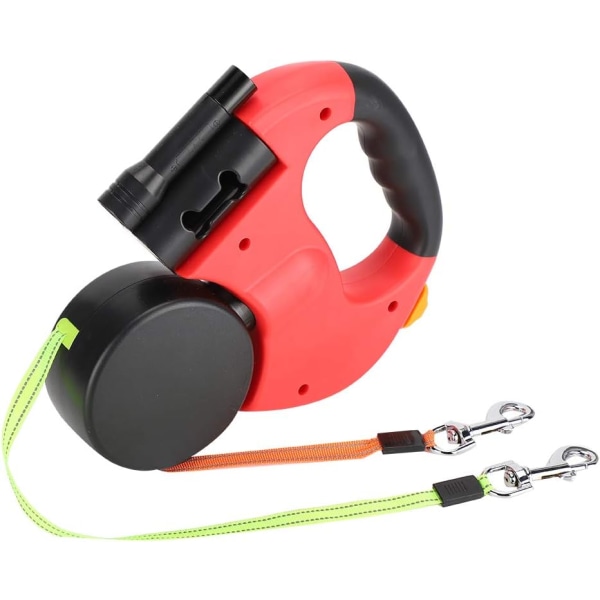 Jiawu Dobbelt Inntrekkbart Hundekobbel, 3 m Automatisk Kobbel for To Hunder