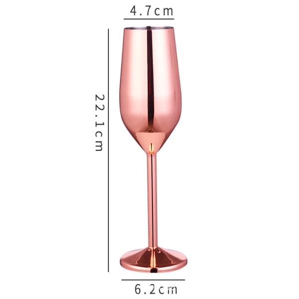 Champagnekopp i rostfritt stål Vinglas Cocktailglas Metall Vinglas Bar Restaurang Goblet Rose Gold 200ml