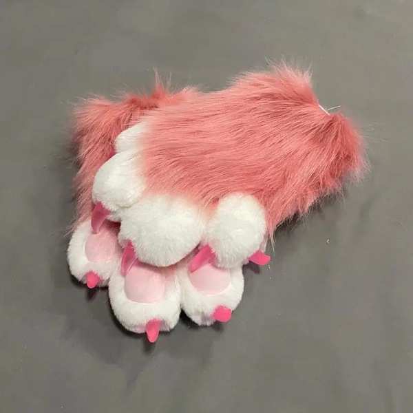 Søt plysj cosplay kostyme lodne farge Dyrepotesko Cat Girl Hansker Cat Paw Søt plysj pelsdrakt Ferdig produkt Multicolor