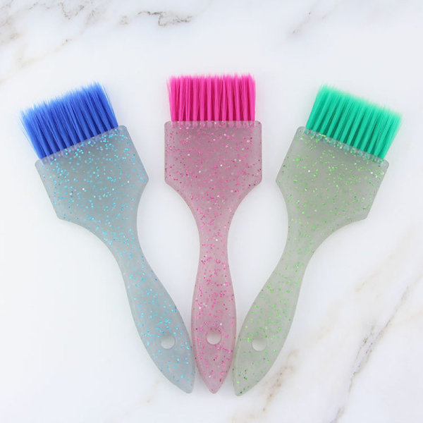 med 3 hårfargingsborstar og set , mjuka borstar for fargelegging av borstar, applikatorar for salong Hem DIY-farging Colorning Pink Set