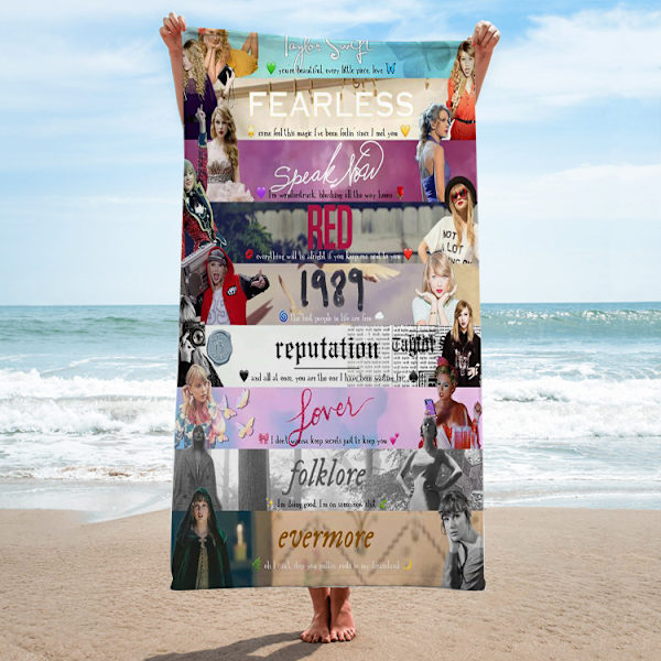 140x180cm Mikrokuitu Julkkis Rantapyyhe Suorakulmainen Taylor Swift Laulaja Kylpypyyhe[YDE]