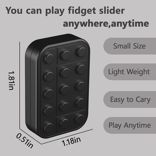 Metal Fidget Slider Magnetisk Haptisk Slider EDC Brick Blocks Legetøj Orange