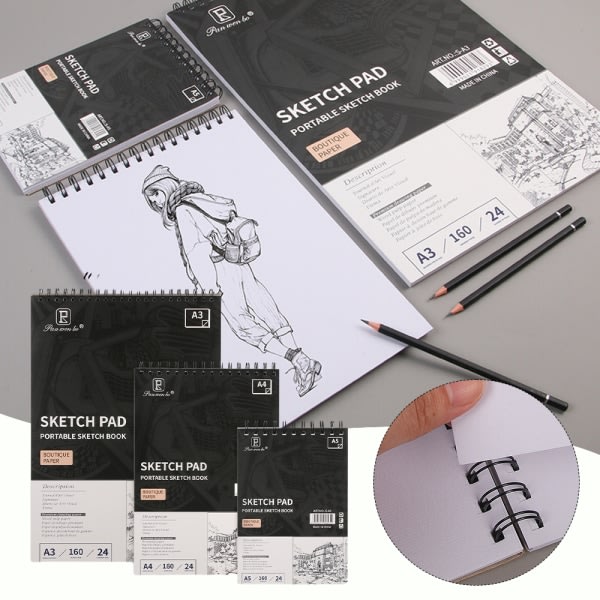 Konststudenter Sketchpad Jämnande textur Non-Grad Sketch Notebook A4