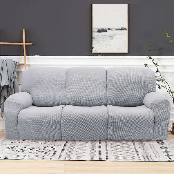 Elastic Recliner Sofa Cover Stretch Plaid Pattern 1-2-3 Seater All-inclusive Slipcover Non-slip Convertible Reclining Relax Armchair Sofa Covers( Size