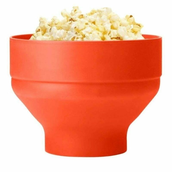 Mikroskål för popcorn, orange