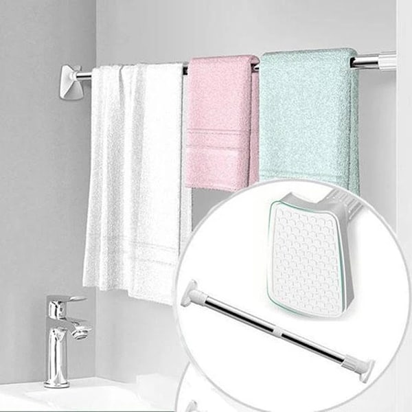 50-120 cm Rei'ittämätön teleskooppinen vaateteline Laajennettava verhokiskko ruostumattomasta teräksestä Helppo asentaa DIY-tilaan