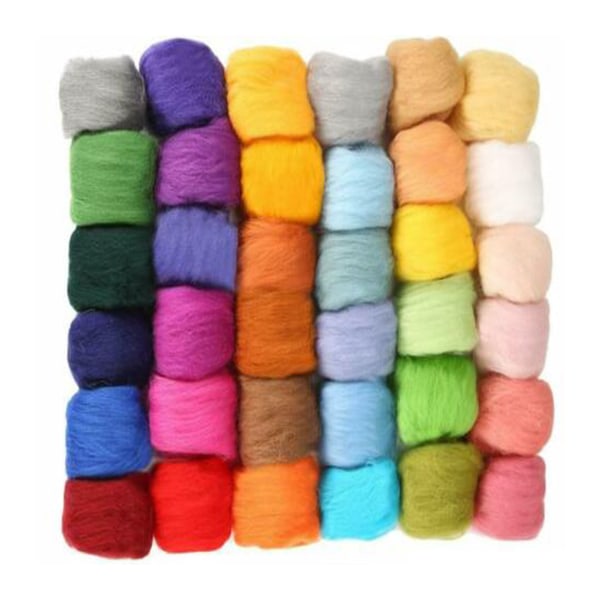 36/50 farver fiberull garn roving filtning ull for nålfiltning Handspinning DIY Hantverk materiale 36 farver