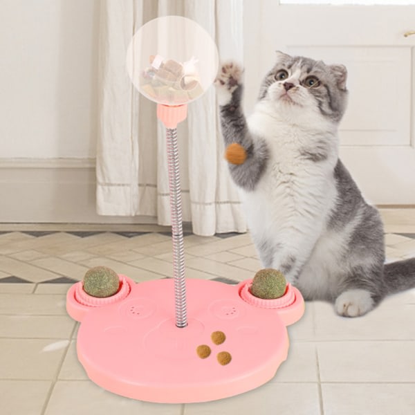 Husdjur Tumlar Leksaker Slow Food Matare Självspelande bollar Interaktivt pusselspel för katter och hundar Blå