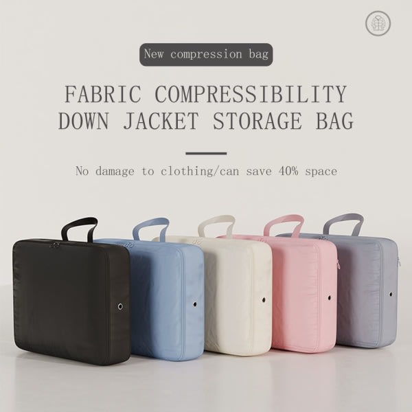 Resekompression Förvaringsväska Bärbar dunjacka Pack Bag Bagage Organisation Bag Extreme Grey Medium