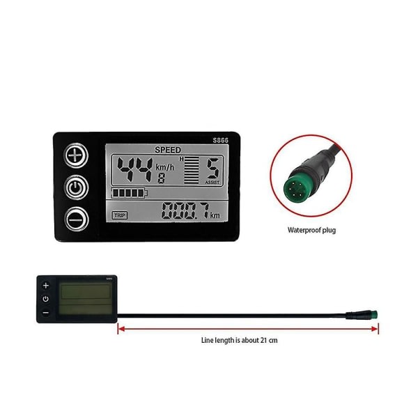 Vattentät LCD-skärm Instrumentpanel Elcykelstyrenhet Elcykel