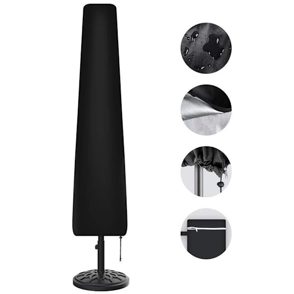Parasolbeskyttelse til have, diameter 2m 4m, 420D Oxford parasolbeskyttelse til 9 til 11 fod, H190 x 30/50cm
